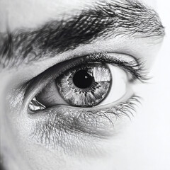 Obraz premium Intense Human Eye Close-Up - Emotional Portrait Detail Photography