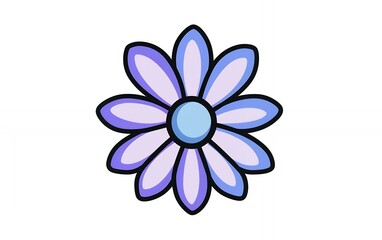 Pretty Purple Flower Design Pastel Bloom Illustration art cute icon cute lilac daisy plant