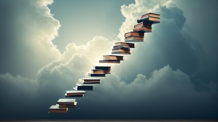 A Stairway of Knowledge: Ascending Through the Clouds of Wisdom, Each Book a Step Towards Understanding.