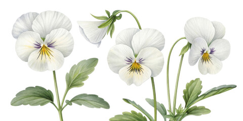 Obraz premium Beautiful pansy flowers bloom gracefully, showcasing their delicate petals and vibrant colors, perfect for any garden or floral arrangement