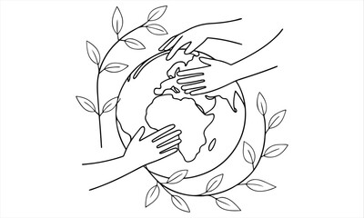 Hand Drawn Angel Vector Illustration – Peaceful, Eco-Themed Sketch Art Symbolizing Harmony and Hope for Earth Day.