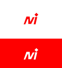 Red and White Minimalist Mi Logo Design Variations