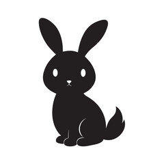 Cute bunny sitting with long ears