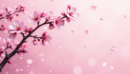 Fototapeta premium Intricate sakura branch pattern, light pink, white accents , botanical, pink