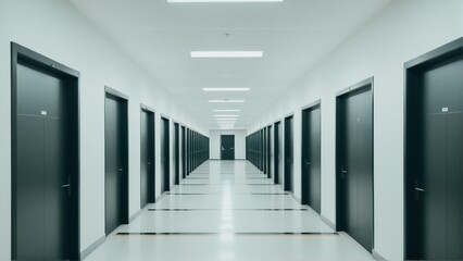 The Seemingly Endless Hallway:  A Symmetrical Study in Repetition, Architecture, and the Promise of Unknown Destinations Behind Every Door.
