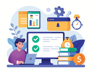 Payroll and HR software interface
Vector illustration