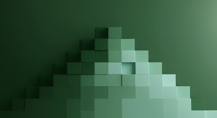 Abstract green and blue 3d cube pattern design