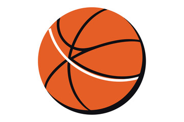 Simple graphic illustration of a basketball with dark and white lines