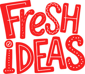Red Handwritten Fresh Ideas Graphic