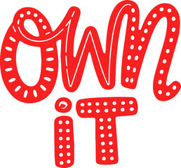 Own It Red Polka Dot Text