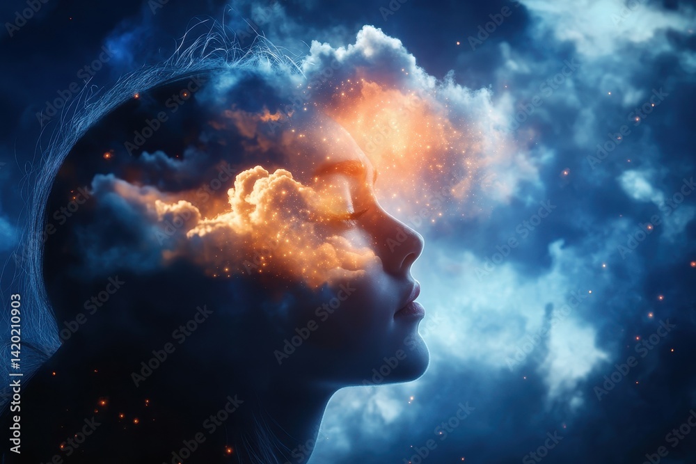 Wall mural a device that can upload someone's memories and emotions into a cloud, allowing others to experience