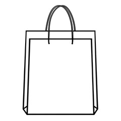 Minimalist Shopping Bag Illustration with Classic Handles for Retail Purposes and Design Projects.