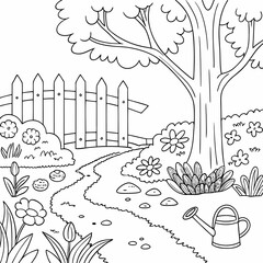 Garden coloring page