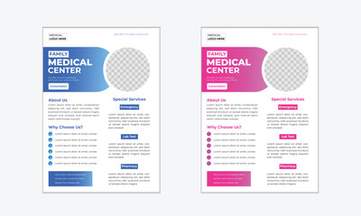Healthcare medical flyer design template, Health Flyer Layout.
