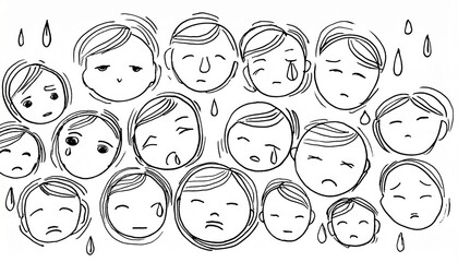 Various emotions expressed with sharp lines