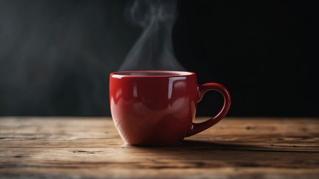 Steaming coffee cup against a backdrop