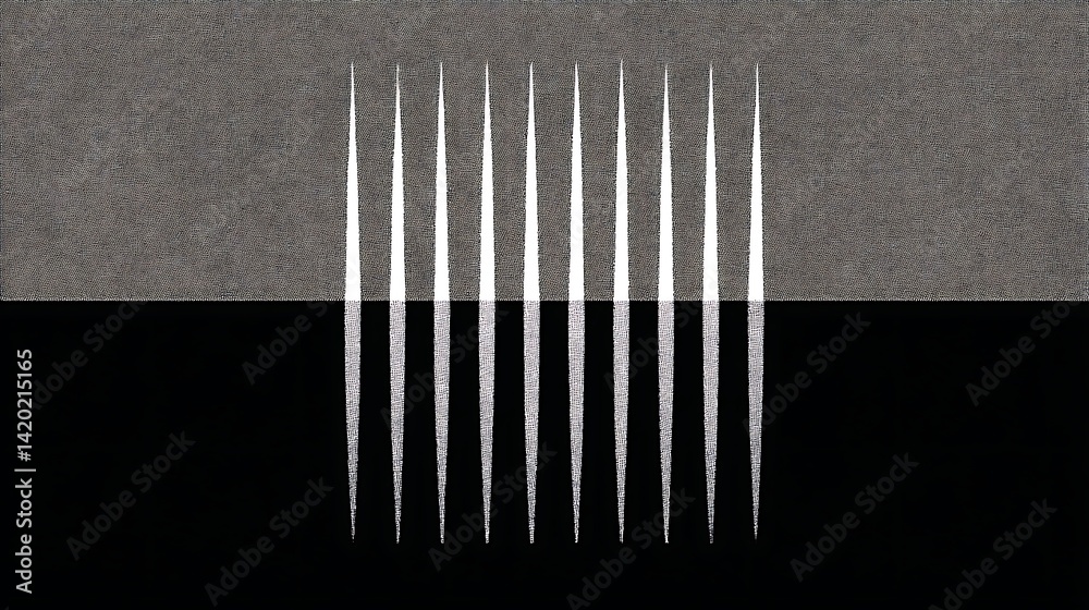 Poster monochrome contrast interplay of linear elements grayscale array abstract composition fine art impre