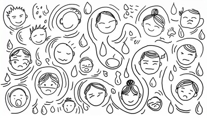 Various emotions expressed with sharp lines