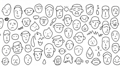 Various emotions expressed with sharp lines