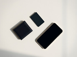 Credit card with wallet and phone minimal composition business and lifestyle