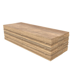 Lumber Stack, 3d illustration isolated on white background