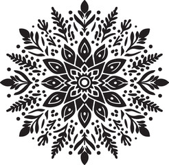 Fototapeta premium simple Lavender mandala design silhouette vector style with white background