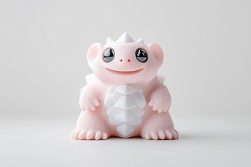 Adorable, light pink dragon figurine, sitting pose