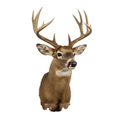 Mounted deer head on white