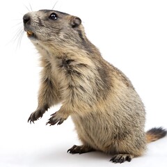 Alert Marmot Standing High Resolution Wildlife Photography