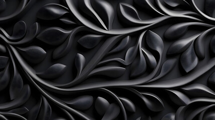 Obraz premium Dark Floral Vines: 3D Abstract Art Design