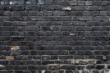 Dark, aged brick wall texture