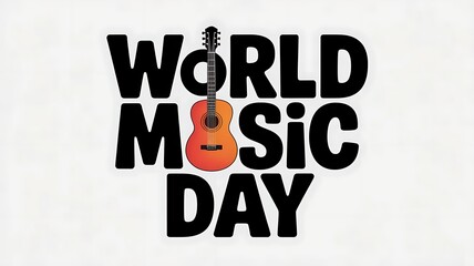 Colorful World Music Day Poster with Instruments and Bold Typography