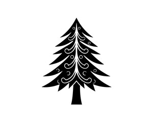 Obraz premium creative details Evergreen tree icon Vector Illustration 