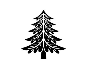 creative details Evergreen tree icon Vector Illustration  