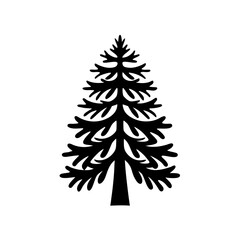 creative details Evergreen tree icon Vector Illustration  