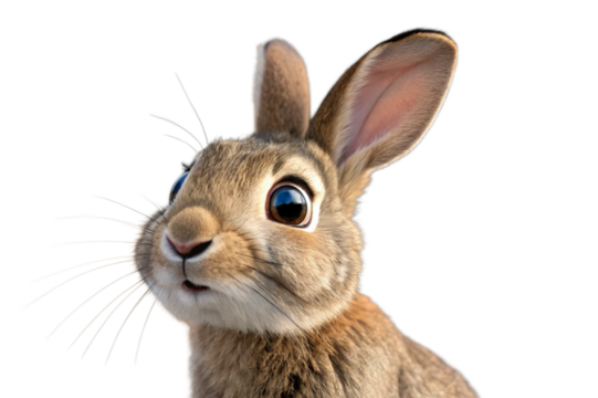 Adorable Cartoon Bunny Rabbit Face PNG Image