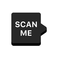 QR phone scan speech bubble template. Technology, barcode, product scanner concepts. Flat vector design isolated illustration.