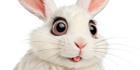 Adorable White Bunny with Big Eyes