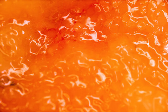 A yastyk ( fish eggs enclosed in the ovarian membrane) with mature caviar. Roach caviar shortly before spawning. Ultra macro