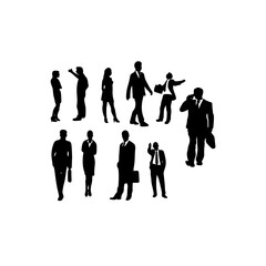1 bundle of businessman and business woman silhouette illustrations