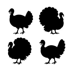 Vector Set of Turkey Silhouettes