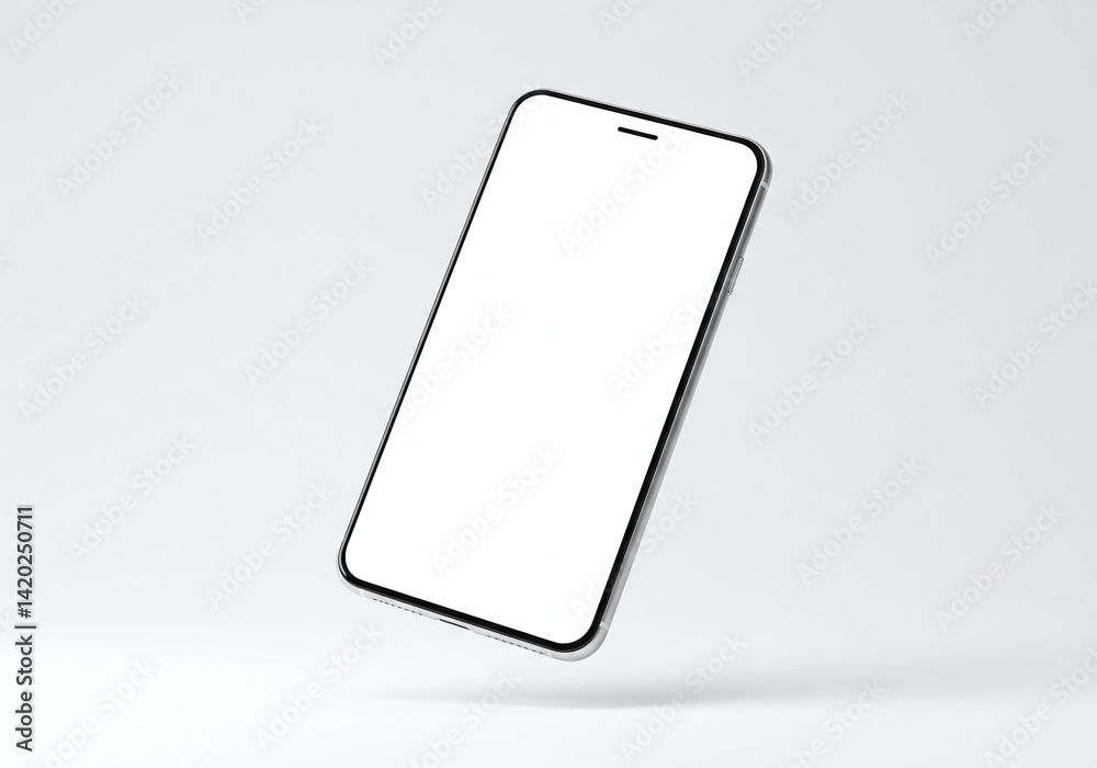 Wall mural isolated smartphone mockup with blank screen for app design and presentation use isolated on white b