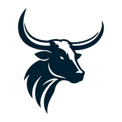 Simple Longhorn Cow silhouette