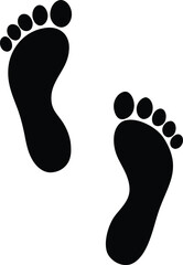 Footprints Black Silhouette Isolated with Transparent Background Symbol Body Parts