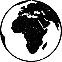 World globe maps Vintage Black Africa continent part 