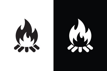 Beach Fire icon vector on White Background ,Vector Art Illustration on white background.