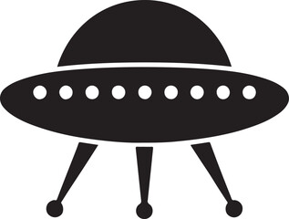 UFO alien spacecraft vector Silhouette, ufo Silhouette of spaceship, alien flying saucer spaceship silhouette