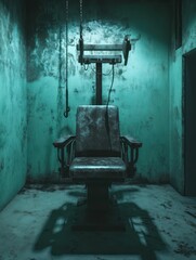 Eerie Isolation: An Unsettling Room with a Chilling Chair and Ominous Ambience