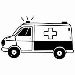 ambulance on white background