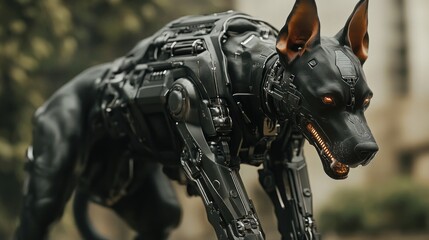 Robotic Dog in Urban Environment Showcasing Technology